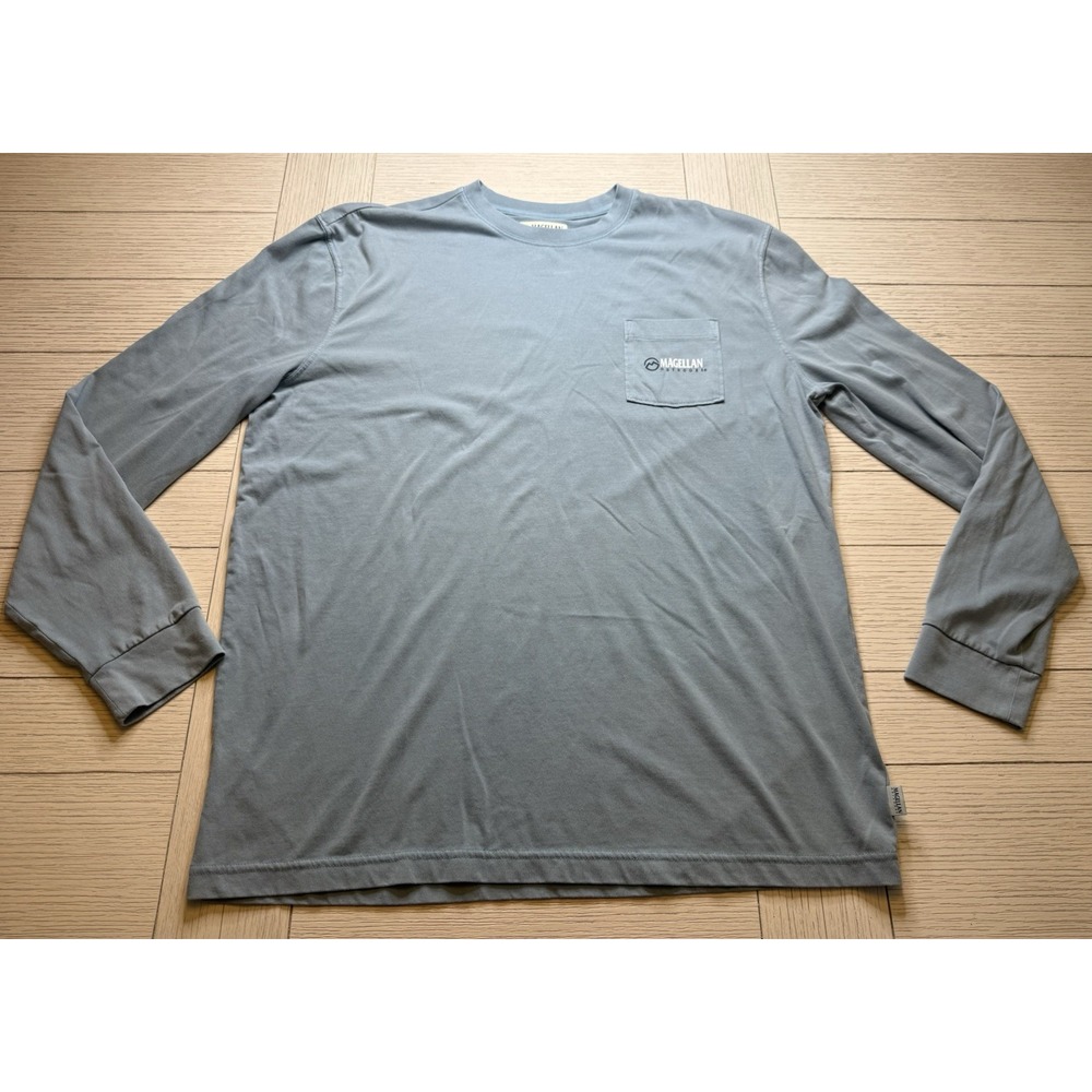 Magellan Outdoors T-Shirt Mens sz M Blue Long Sleeve Classic Fit‎ Cotton Poly